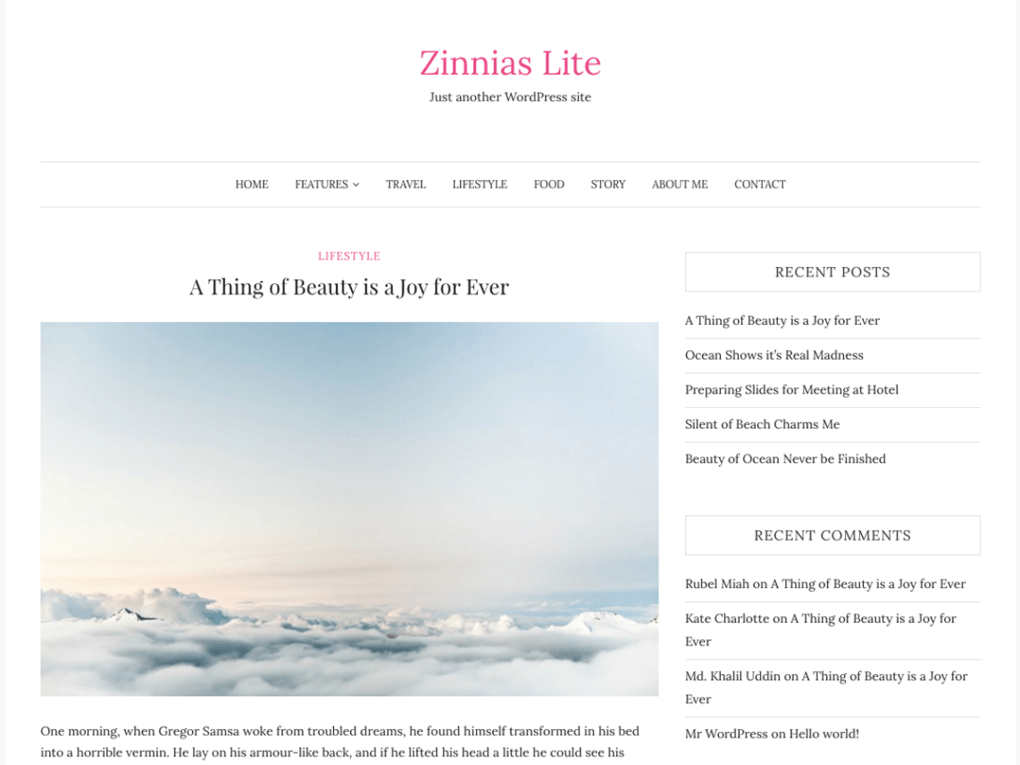 Zinnias Lite - Najlepsze szablony blogowe do WordPressa - za darmo